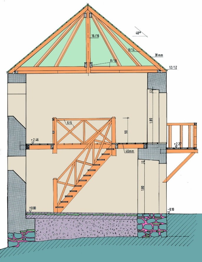 Grafische Rekonstruktion von Turm 2